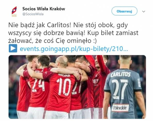 Konto Socios Wisła Kraków TROLLUJE Carlitosa :D